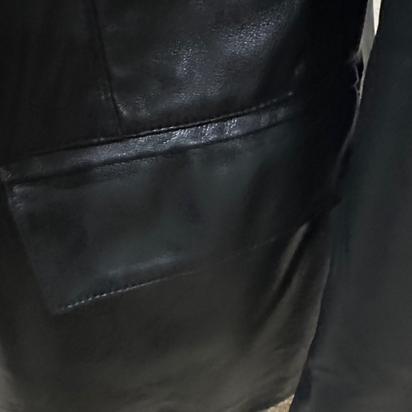 Black Leather Blazer Jacket - Picture 7 of 10